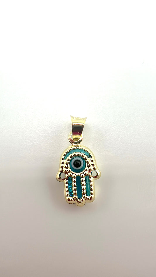 14K Ojo De Buena Suerte Pendant