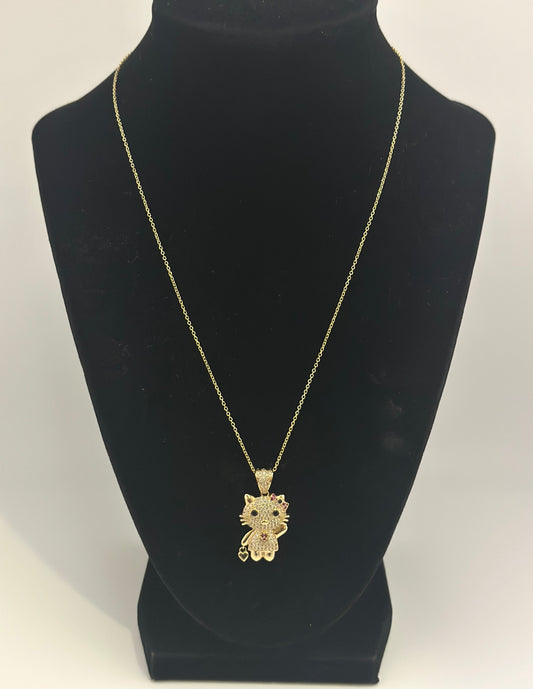 14K Kitty Necklace