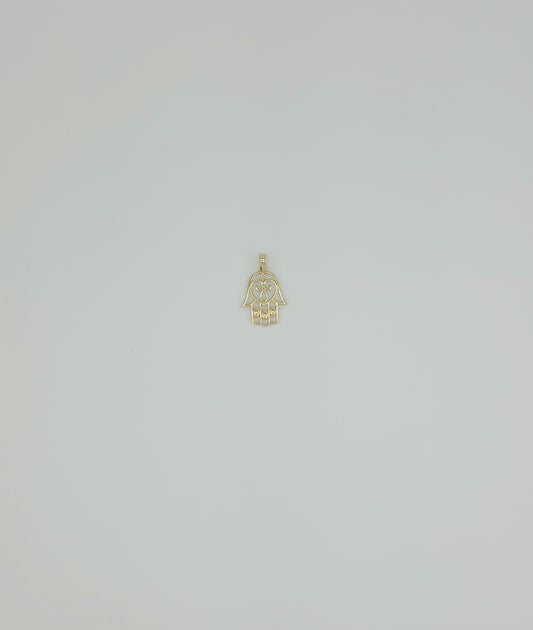 14K Mano De Fátima Pendant