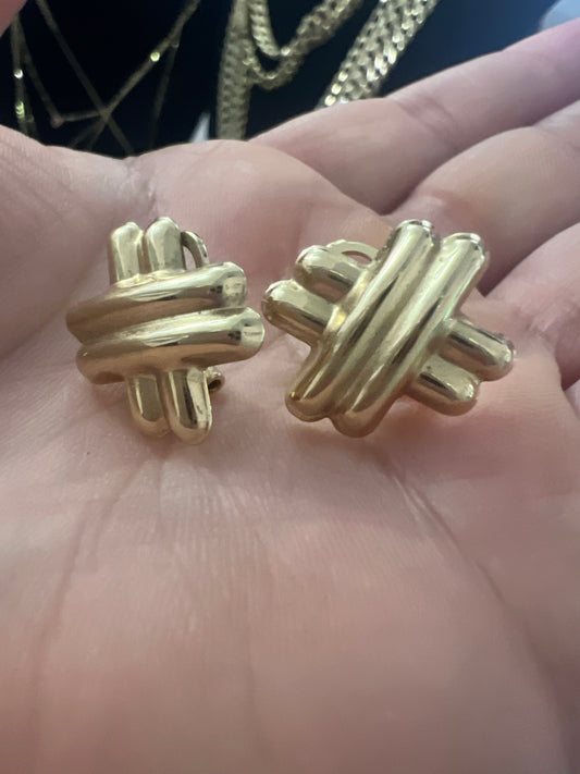 10K Omega Earrings