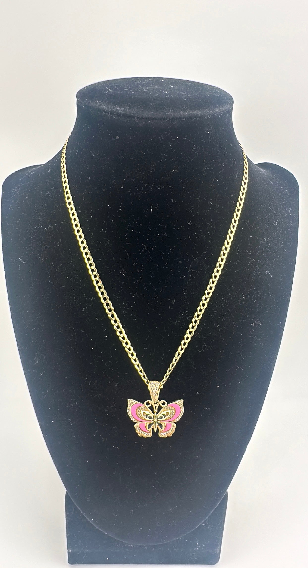 14K Butterfly Necklace 16 IN