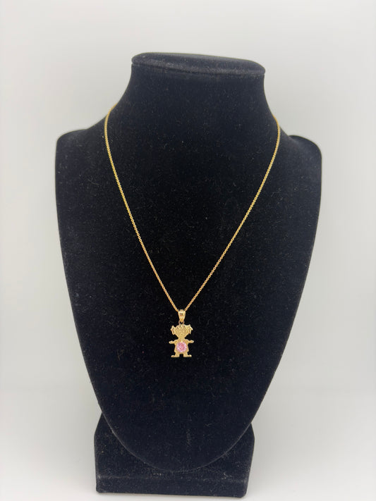 14K Girl Necklace 16IN