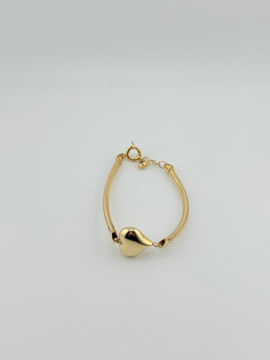 14K Heart Bracelet Elastic